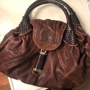 Brown Fendi spy bag